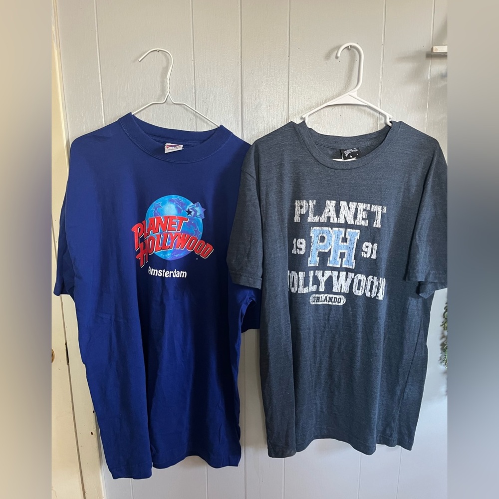Vintage Planet Hollywood T-shirt Bundle of 2
